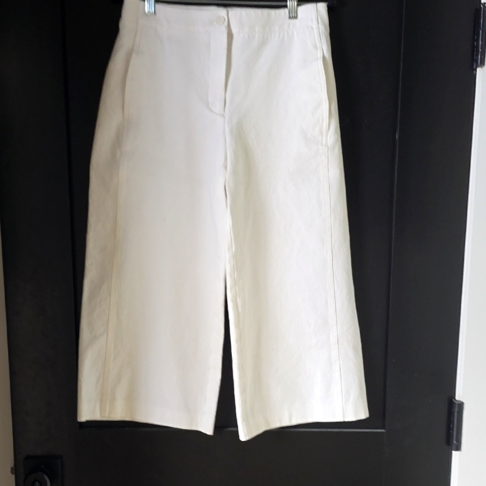 Ann Taylor Cream White Wide-Leg Pants